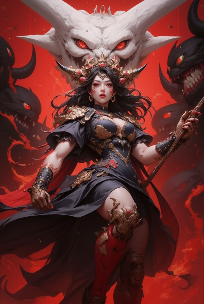 Close up portrait of woman in angular red dress, art gelm detailed, Inspired by Run In, art gelm and ruan jia, Beautiful character drawings, style of art gelm, ruan jia and art gelm, art gelm. Anime illustration, extremely detailed art gelm, in style of art gelm, Inspired by Ju Lian