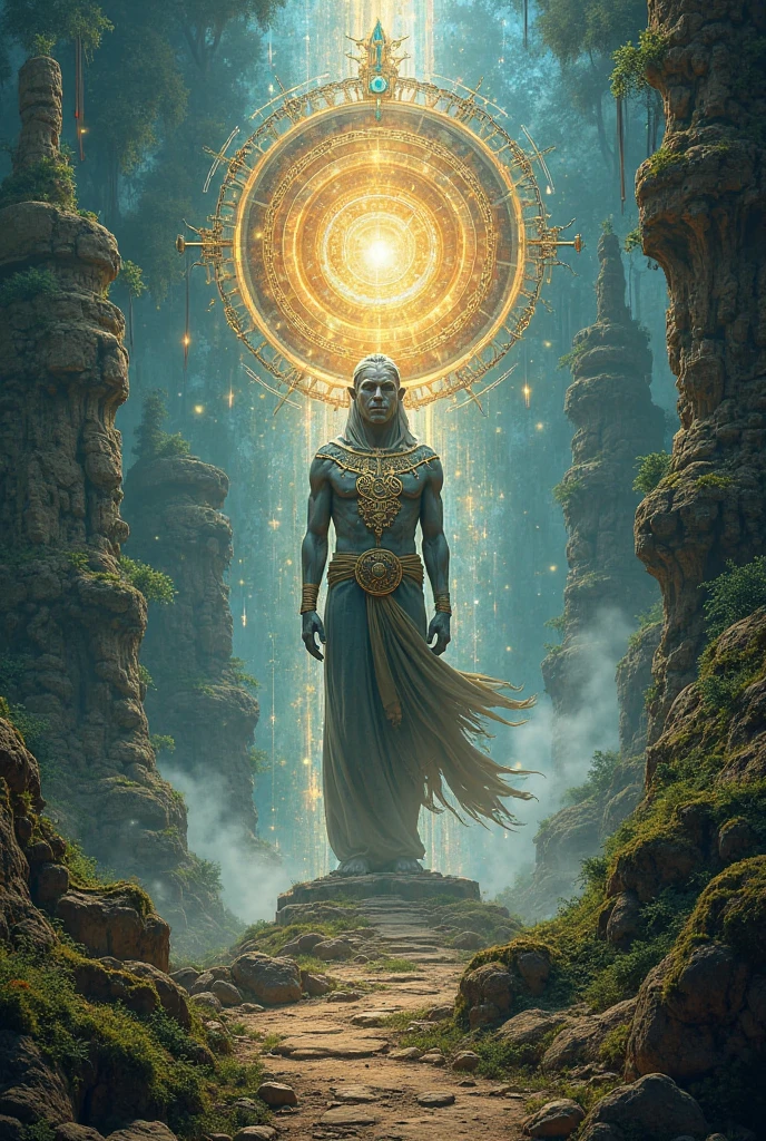 Create the image of the magician Shantih by invoking a Pashupatastra with the following instructions:
#Character Name Shantih is a Sanskrit word used in religious and spiritual contexts, especially in Hinduism and Buddhism, to invoke or wish for peace and calm.
#Humble personality, ascetic and pacifist. Shantih hates killing and fighting, fame and glory do not interest him, but rather an eternal search for truth. Its central belief is that the beautiful and the good should not be replaced by the barbaric and the ugly.. The natural path of all things must be based on virtue.. Those who are evil and vicious have no place in the world..
#Appearance The wizard Shantih wears ordinary white clothing and a necklace with large beads. (japamala), closely resembling a Buddhist preacher. Furthermore, presents a third eye (bindi) and a great muscular build, which makes others mistake him for a martial artist. He's bald and doesn't have a beard.
Pashupatastra is an astra , a heavenly missile, affiliated with the Hindu deity Shiva , bem como Kali e Adi Parashakti , that can be triggered by the mind, through the eyes, by words or by a bow. Should never be used against lesser enemies or by lesser warriors. (humans), Pashupatastra is capable of destroying creation and defeating all beings. It is one of the six Mantramukta weapons that cannot be resisted..
It is the most powerful astra of Shiva, and the embodiment of his energy and power. When fired, a manifestation of Shiva appears in the sky with a thousand heads., thousand eyes, a thousand stomachs and a thousand feet. Possesses the absolute power capable of annihilating anything, including divine entities and universal creation itself. This weapon had to be obtained directly from Shiva.
