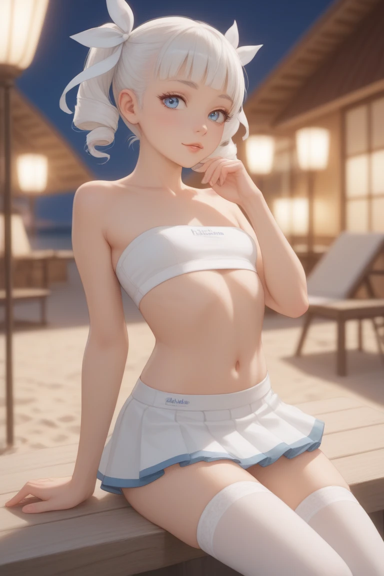 Highest quality、High resolution、Detailed Background、(Beautiful face in every detail:1.4)、Anatomically correct、(Normal number of fingers:1.2)、Detailed eyes、Teenage beauty、Highly detailed face、(Huge breasts:1.2)、Perfect body line、Light color hair、Bobcut、ponytail、Twin tails、cute hairstyle、well-groomed eyebrows、cute gesture、Natural beauty、A big smile、smile、Cowboy Shot、
(Girls applying sunscreen on the beach:1.5)、
A beach with white sand、The blue sky and blue sea spread out before you, and a pleasant sea breeze blows.、A girl is sitting with her friends、Holding a bottle of sunscreen in her hand, she carefully applies it to her friend's back.、The girl's friend also faces her and paints each other's backs.、The two of them are applying sunscreen with serious expressions.、The two of them are having fun on the sunny beach, being careful not to get sunburned.、It's a peaceful scene that captures the kindness of the girls in the open air of the beach.、
The swimsuit itself is a light blue one-piece with frills.、The frills and ribbons give it a feminine look.、Sandals are thick-soled、We recommend unique designs with vivid colors and floral patterns.、cute
