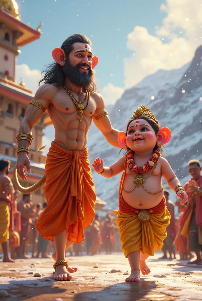 In cinemate 3d cartoon style by seen .The episode of Hanuman and Sita meeting is a very important and exciting part of "Ramayana". This incident takes place when Rama and his monkey army are searching for Sita, who was kidnapped and taken to Lanka by Ravana.