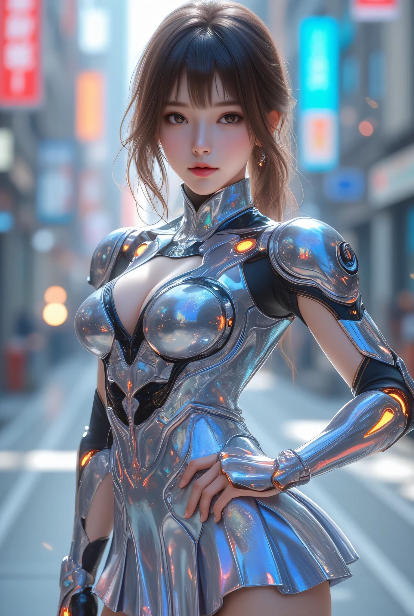 (extremely detailed CG unity 8k wallpaper,masterpiece, best quality:1.2),(70mm telephoto lens:1.3),
(ultra-detailed, beautiful detailed eyes:1.2),(best shadow, an extremely delicate and beautiful, bloom),
Strong lighting,light and shadow texture,texture details,,best illumination,cel shading,(realistic:1.2),
-------------------------------
kpop idol,korean beauty,korean mixed,
(1girl,solo:1.2),woman,girly,bright eyes,(wet skin,nsfw:1.1),
(absurdly long hair:1.4),Floating hair,wind,gale,hair accessories,
-------------------------------
(xmech,robot,mecha,cyberpunk,cyborg,led,machine armor:1.6),