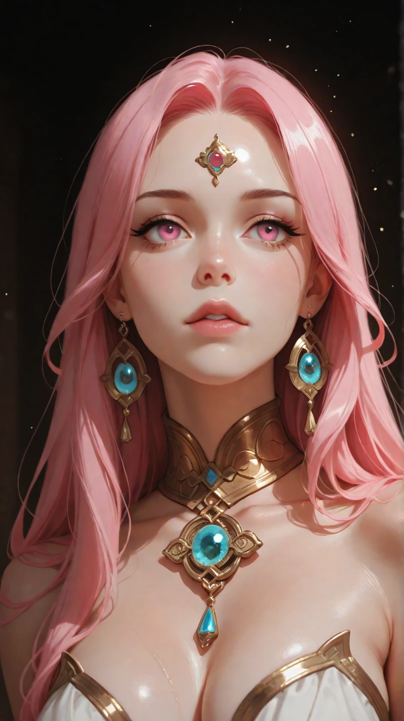 samdoesarts style (symmetry:1.1) (portrait of floral:1.05) beautiful goddess, (assassins creed style:0.8), pink and gold and opal color scheme, beautiful intricate filegrid facepaint, intricate, elegant, highly detailed, digital painting, artstation, concept art, smooth, sharp focus, illustration, art by greg rutkowski and alphonse mucha, 8k