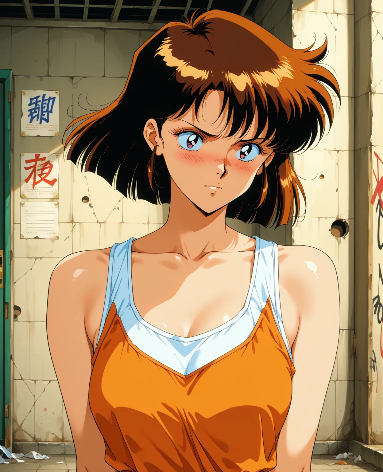 (1girl), (​masterpiece), (top-quality), sunset, natural lights, ,(realistic:1.5), Stunningly beautiful (boxing girl) , (aggressive punching) , sweat, heavy breathing, (oppressive attack) , (boxing ring) , athletic shorts, perfect detail, perfect fingers, perfect limbs, impact, (shiny skin) , abs, muscles, waistline,boxing shorts, fist fight, (bright shot:1.1),masterpiece that captures the essence and beauty of the woman, ((cleavage)), cleavage, sexy, sensual, determined expression, sexy pose, athletic, looking at viewer, eye contact, indoor, detailed boxing ring in background, neon lights, dynamic pose, action pose,alluring, seductive_pose, neon lights, cleavage, athletic body, medium breasts, upper body, mid shot, masterpiece, detailed, mature, bright colors, high saturation, stunningly beautiful girl, precise hands, determined expression, serious, courageous, brave, Clear eyes, Shining eyes,, ultra-definition, Top resolution,  soft lightning
