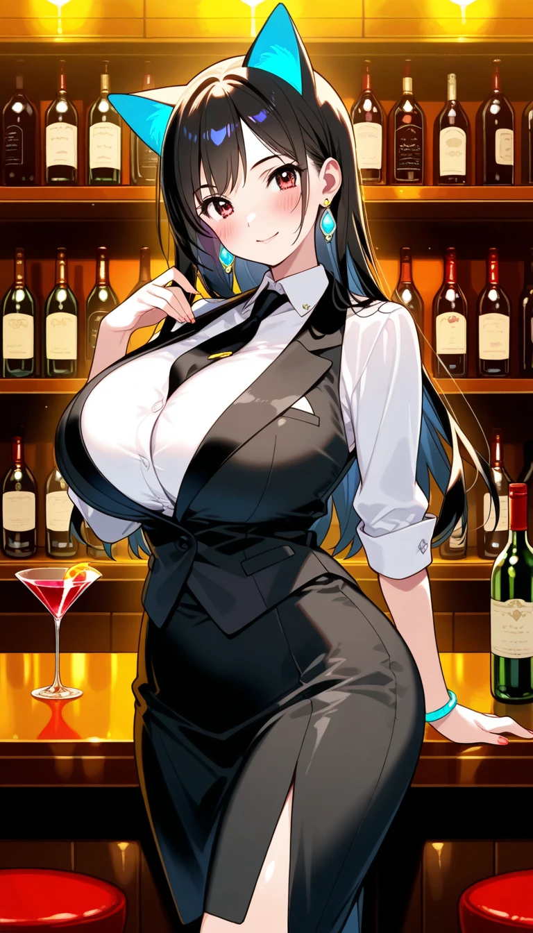 score_9, score_8_up, score_7_up, 1girl, solo, wide hips, thick thighs, huge ass, narrow waist, source_, huge breasts, komi shouko, long hair, anime screencap, bunny girl, bursting breasts
