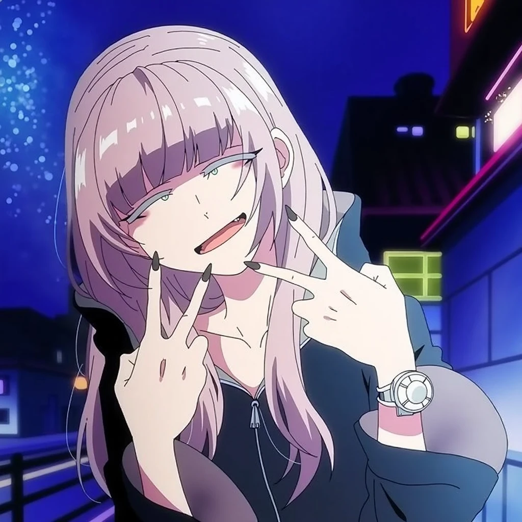 anime girl with long pink hair and a watch on her wrist, with index finger, anime visual of a cute girl, still from tv anime, today's featured anime still, anime visual of a young woman, aesthetic award winning anime, anime portrait of shiina ringo, hanayamata, anime best girl, in an anime, anime girl named lucy