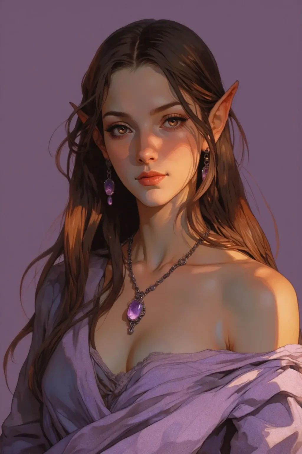 ((Best quality)), ((masterpiece)), (detailed: 1.3)

Beautiful woman, one girl, very detailed eyes, very detailed hair, very detailed clothes, very detailed face, 20 years old girl

((Purple eyes)), ((glowing eyes)), ((black hair)), straight hair, medusa)), ((elf ears)), heart earrings, piercing, tanned skin, ((black latex dress)), large breasts, cleavage, thick ass, choker, heart necklace, beautiful eyelashes, eyeliner, sultry eyes, juicy lips, soft blush, smooth skin, freckles, natural eyebrows. 

Posing sexily, looking at viewer, in love with viewer, making a silly face, romantic lightning, hearts, bedroom, dimmed lights, showing only face and upper body, ((snakes in the background)). 