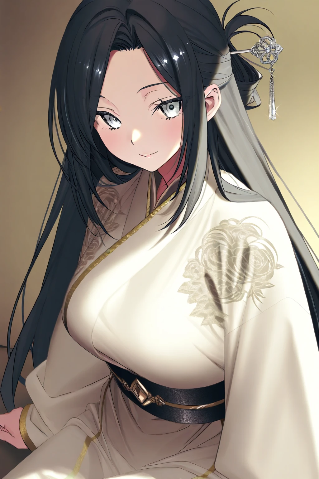 ((Amaterasu)), ((sultry body, winding, thick, extremely beautiful woman, hourglass illustration, breasts big, huge ass , big-ass)),((40 years old woman、facial wrinkles))(shiny hair, Medium Short, wavy), (beautiful eyes, alabaster pale skin, tatoo), ((camel toe)), (Detailed and thick), ((perfect woman image)), (Seios huge asss que estão prestes a explodir、large and drooping breasts), plumpness, thick waist, soft belly. work of art, highest quallity, ((realisitic)), ((1 person)), 8 k quality, Very delicate and beautiful, Official artwork with attention to detail, highly detailed hands, digitl art, hyper details, top fade, black fantasy. (beautiful eyes detalhados, beautiful detailed lips, Highly Detailed Eyes and Face, long eyelashes), (sensual curves,Get on all fours in bed,show cleavage,ssmile, sensuous), (tight slit, camel toe, pubic hair, vulva) Create a captivating visual representation of Amaterasu with a winding, voluptuous physique that accentuates her hourglass illustration. Emphasizes plump breasts and H-shaped bulge, Prominent buttocks, maintain an attractive aura. she has a charming presence, Her body decorated with a unique blend of abstract and realisitic designs. gazing at viewer,((ancient japanese atmosphere))、wearing a thin decorated veil、She wears a luxurious tiara with sparkling jewels..