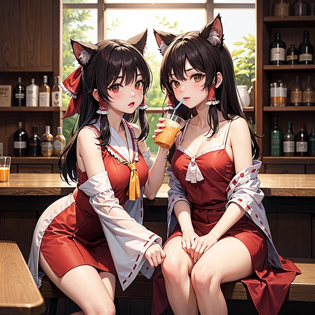 Mature neko girl, tanned skin, black bob hair, cat ear, black eyes, open mouth, licking, night, white sexy japanese kimono. (sitting on boat) (better quality)