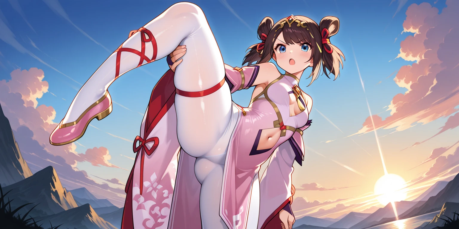 Emilia re:zero, purple eyes, Emilia, crown braid, x hair ornament, flower hair ornament, white hair, long hair, medium breasts, anime girl with long hair and a ponytail braid posing in a cave, Ty Lee avatar cosplay, portrait of chun - li, character is in her natural pose, chun li, chun-li, chun - li, portrait of chun li, most strongest pose, extremely detailed artgerm, commission for high res, mai shiranui, strong pose, from overwatch