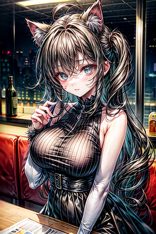 score_9, score_8_up, score_7_up, score_6_up, score_5_up, score_4_up, yu smiling, , detailed face, big silver jhumka earrings, makeup,white skin,sharp jawline ,big earrings, bracelet, delicate necklace ,big breasts,blue eyes ,red lipstick, leather dress