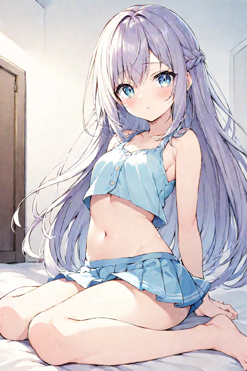 1 wife belldandy nubile juvenile junior idol bookworm girl wearing hairclip cute lovable adorable tiny youthful innocent perky zellweger face middle-school girl energetic, loose hair, shy smile, exposed supple budding breast, unique face, blacke hair, jav actress, naked, immature, childish, acting super shy, delicate, weak, loving romantic vibes, in love, small short height, preparing for mating, dwarf girl noble queen short slim legs, mischievous, soft babyfaced gentle happy looking face, carefree, unblemished skin, otaku student president, grin, braids hairstyle, naughty, teasing, awkward short girl, pitite lityle dainty diminutive, shougakusei shoujo, excited, hyperactive girl, skirt, small shoulders, slim arms, acting spoiled, sch0olgirl bangs, small breasts, 10 years old fashion trendy beautiful beautiful beautiful girl, gentle and attractive beautiful girl, 10 years old, delicate and sexy collarbone, Attractive oval face, double eyelids, smart peach blossom eyes, pink lips, small nose, bare shoulders, ultra high definition, super detail, fresh and impressive, smooth slim legs, ballerina body, bra top