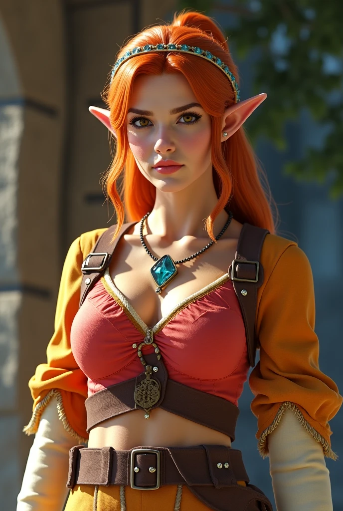 Beautiful ginger slim thin elf sorceress, young woman with slim body, beautiful model, athletic thin body, ancient city in background, ultra realistic, Dark Elf, Perfect face, slim lips, slim nose, athletic model, pussy, titts, nsfw: 1.8, small elf ears, unique face, small pointy straight ears, medium breasts, breasts 30c size, small waist, slim athletic legs, long red hair in long ceremonial warriors braid, freckles on face, freckles on shouldes, freckles on chest, ultra realistic, wearing a gold red and purple belt and nothing else: 1.6, model is nude except for the belt: 1.8, white and pale skin, scary Dark Elf tattoo's cover most of her body: 1.5, blood and scares on body, scars and blood on body, body covered in blood from battle and scars, large brightly colored master's tattoos cover face and body: 1.8, elven tattoos on body, blood red lips, dark purple eye makeup, arri alexa 65, film look, cinematic, natural dynamic pose, very exposed and nsfw:1.8, radiates confidence and power: 1.5