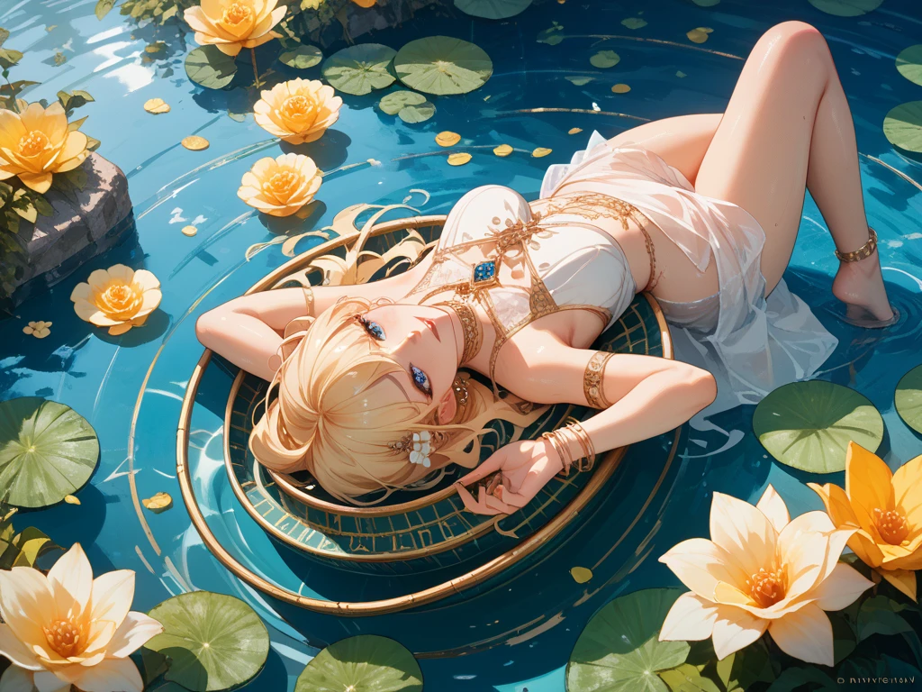 ((Finest quality)),(超A high resolution),(Ultra-detailed細),(Meticulous portrayal),((the most picturesque works of art),Ultra-Precision Art,The art of astounding depiction,Fantasyart:1.5, ((((Beautiful flowers々:1.5))), ((Body eroded by flowers:1.3)),Glamorous body:1.3,fancy background effects、masterpiece、Fancy details、(NSFW 1.1), ((1girl in)), ((masutepiece)), ((Highly detailed:1.3)), In crystal clear water,beautiful woman entering the lake, ((long yellow hair)), Wet hair, Wearing a light transparent dress, clothed bathing, steam, (Rose petals floating in water:1.3), Early morning light, Ivory Gold AI, windows, Crepscular lighting, 、Lace sheer underwear、very very gigantic boobs、Pink nipples、pink areolae,透けて見えるPink nipples、透明なpink areolae、lace and string shorts.、princess carry,Sexy lingerie with lace and strings,See-through sexy lingerie,Transparent lingerie、translucent dress、pearlsescent、pearls、Sexy Harness、Sexy garter belt、Sexy Stockings、Well equipped,intimate, rose garden、Multicolored roses、lake with floating roses、Lying down、Open legs、Spread your legs、Open thighs、Immersion in water、Wet body、splash water、gorgeous flower decoration、big flowers、stylish hair、Moon, lantern, Night, Solo, playing in the water, Water, hair flower, flower, Outdoors, skyporn, full Moon, Rain, lantern, wet clothes, skyporn, wet hair (((masutepiece),(the Extremely Detailed CG Unity 8K Wallpapers),Best Quality,Cinematic lighting,Detailed background,Beautiful detailed eyes,Bright pupils, (extremely delicate and beautiful),(Beautiful and detailed eyes description), Ultra-detailed,masutepiece,)),((Yellow eyes))、