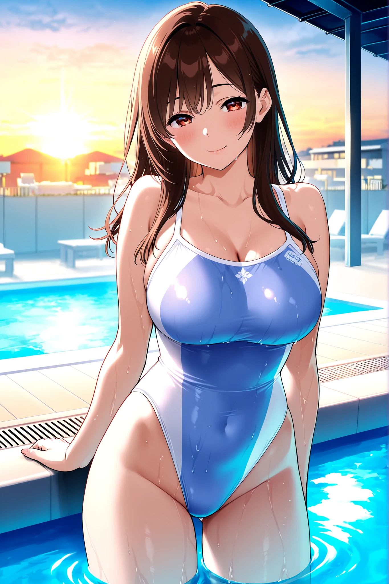 (Best quality, 4k, Masterpiece :1.3), beautiful woman, hyper realistic, 1girl, (droopy breasts, attractive body :1.2), sit-ups :1.1, : 1.1, (wet rainy, wet by rain, wet body :1.2), ultra-detailed face, detailed lips, detailed eyes, double eyelid, open neckline, hanging breasts, side pose, visible curves, pool party, poolside,,sunglasses, muscular turned leg, hooped earrings, huge breast, nude ,naked