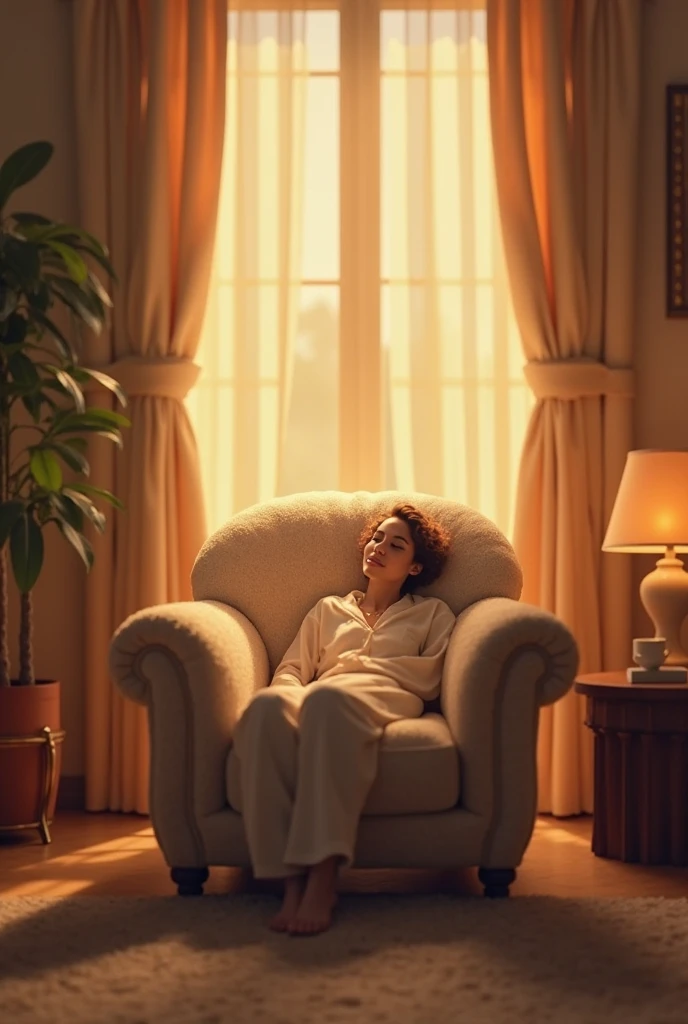 armchair with a beige trench coat over it.