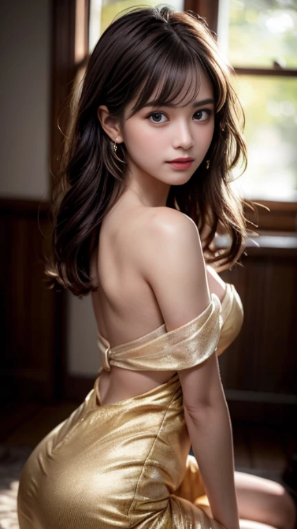 masterpiece、Highest quality、High resolution、Tabletop、wallpaper、Realistic、Bright lighting、Professional Lighting、Face Light、Smooth lighting、Japanese women、Adult、Beautiful woman、action、gravure、sexy、poor、so beautiful、Beautiful Skin、Beautiful and detailed、Detailed face、slim、moderately、short hair、Brunette colored hair、Brown eyes、Looking at the camera、Full body nudity、Lying on a hotel bed、Her legs are spread wide