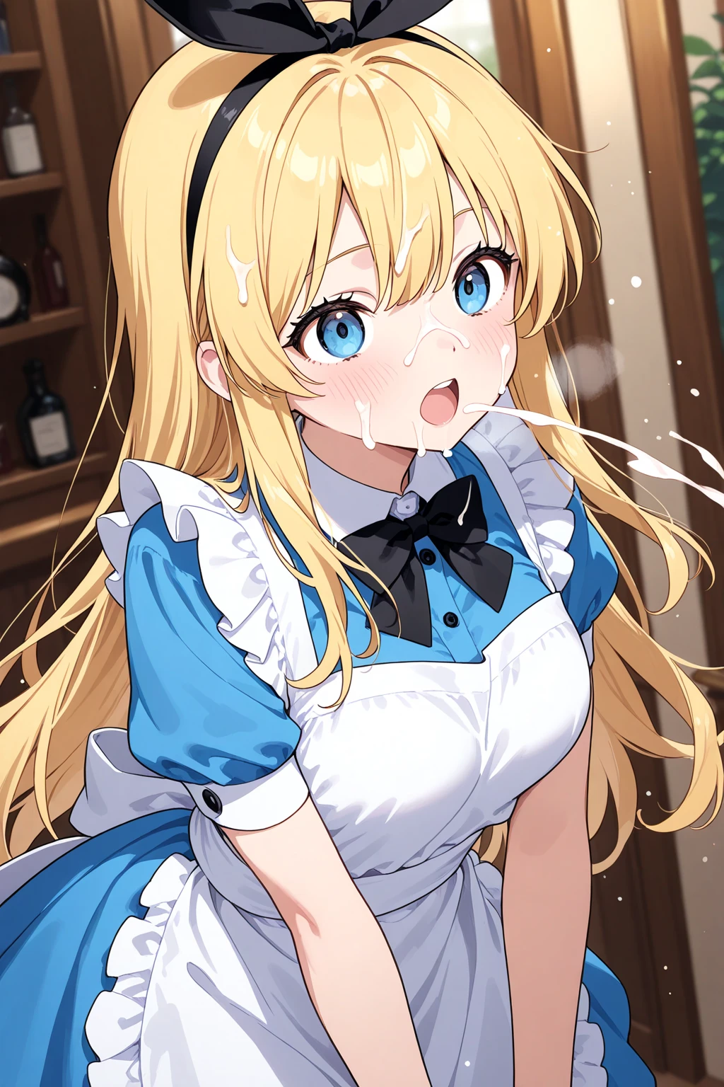 BREAK Perfect Anatomy、(High resolution:1.2)、Incredible illustrations、(Cute illustrations:1.2)、(nsfw)(cinematic angle)
（Beautiful background） 
Alice in Wonderland(a girl, 1.5meters, 40kg,blonde,blue eyes,Shiny straight super long)(10-year-old,flat chest)(afterglow,drunken eyes:1.2)
(country one piece dress,apron dress,head ribbon,sexy lingerie,garter stockings)
((undressing,open clothes,oversized clothes,female masturbation:1.5,repe:1.4)
(swarm of tentacles:2.3((cum on body, cum on breasts, cum on clothes, cum on hair, excessive cum,pojecile cum,creampie):1.5))
