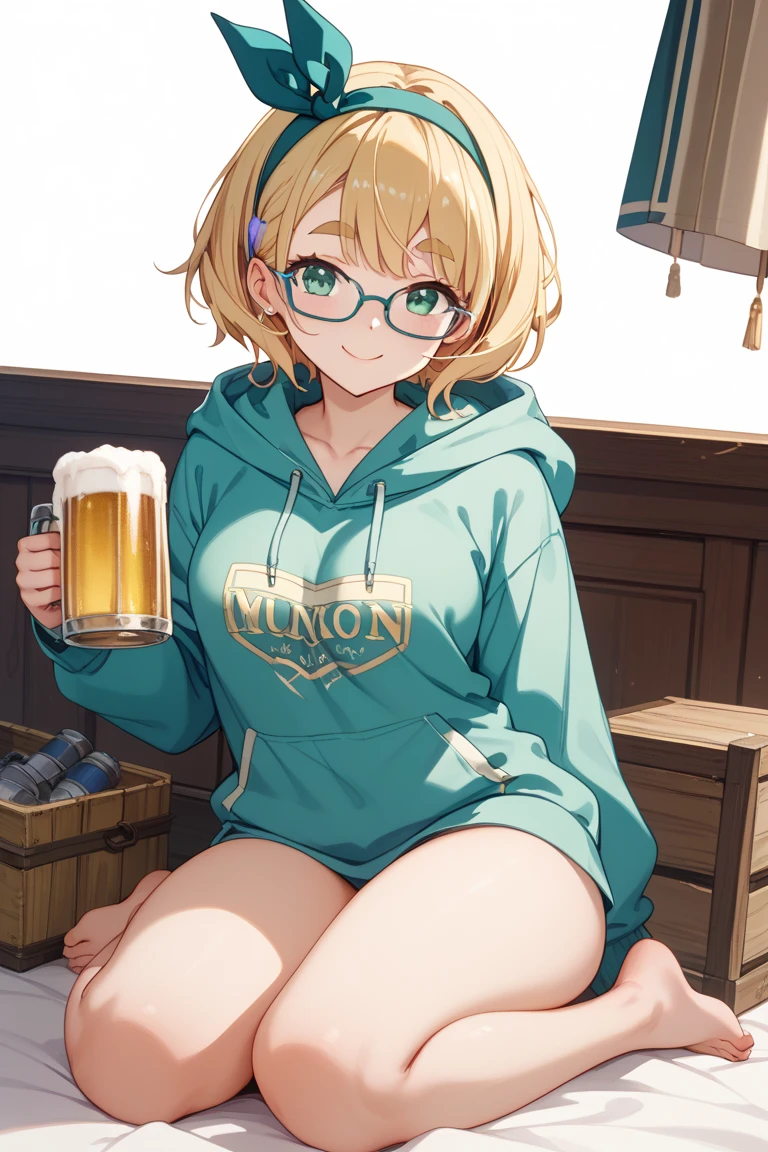 Score_9, Score_8_up, Score_7_up, source_anime BREAK 1girl, alone, cowboy photo, looking at viewer, close-up,
niahonjou, nia honjou, short hair, blue eyes, gray hair, glasses, red framed glasses,
black tank top, underwear, white panties, beer can, hold can, beer can, drink, hydrate, pour over self, cleavage, drunk, feet, facing spectator, direct,
big breasts, jagged skin, sweat, thick thighs, wariza, sitting, interior, bedroom, bed, window, starry sky, hotel room, curtains, night, sheet, bed,