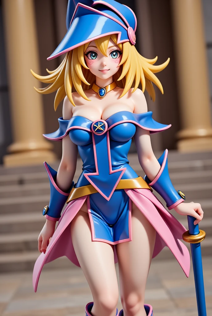 black magician girl、Super thick chest、very blonde hair、magic circle、8k, 4k, Of the highest quality, High resolution: 1.2),flicker、an exposed breast、cute anime face、pink blush on the cheeks.、noise removal、Leotard that bites、have a cane、Keep your stick very close to the.screen