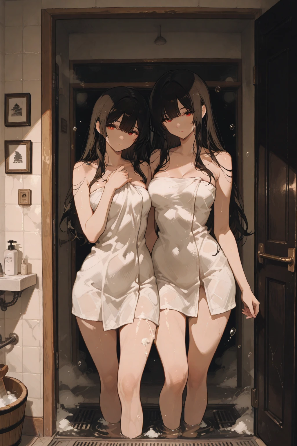 Highest quality、Ultra-high resolution、Fantasy、roleplaying game、The first is a small, naked Hobbit girl with no clothes on, looking embarrassed.、sitting on a low chair、In the bedroom、night、Pushing your hips forward、Big Breasts