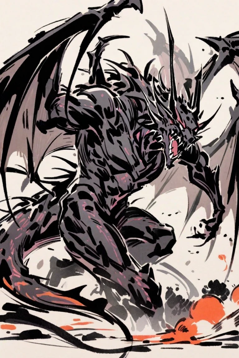 Scary demon with sharp teeth