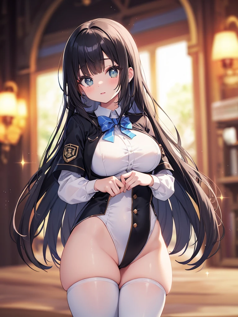 highest quality,wonderful,finely,extremely detailed CG Unity 8K wallpaper, (girl,Black Hair, Blue Eyes,double bun), (gigantic breasts:1.2), (bent over:1.3), (Light blue striped underwear:1.1),(open mouth:1.2), (long tongue:1.2), (mouth drool:1.2),(zettai ryouiki:1.2),(from under:1.2)
