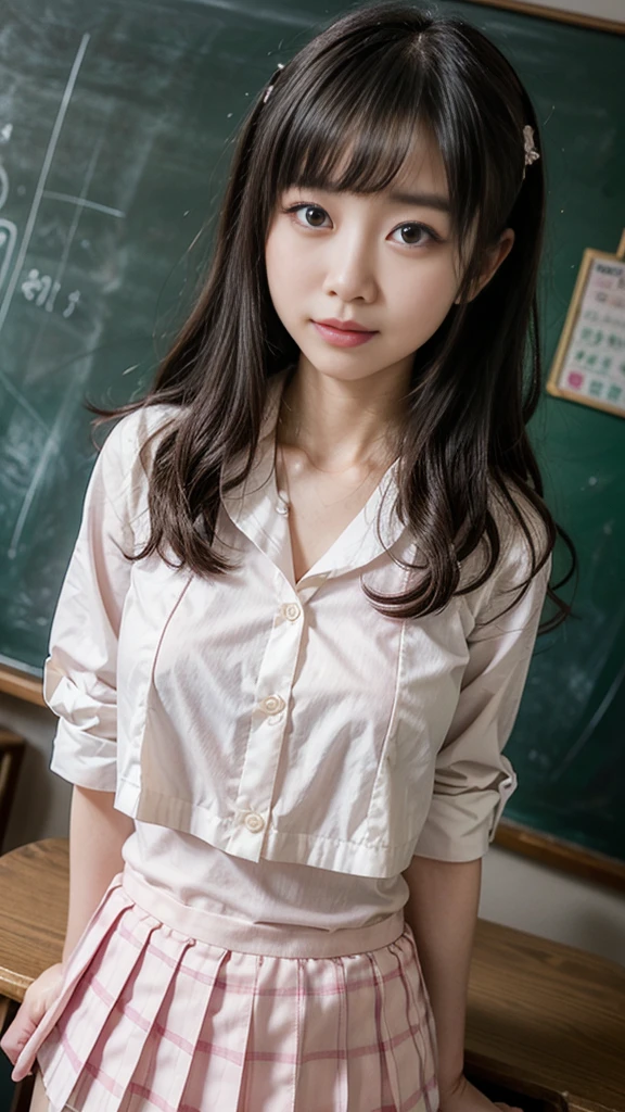 4K,((Highest quality)),((masterpiece)),BREAK,((one girl)),(detailed),((in classroom)), ((One girl)),((perfect anatomy)),((nude)),((12 years old)),((flat chest:1.5)),(slender),(skinny),(bob cut hair),(show nipples),surprised, ((beautiful realistic face)), strong facial expression,(sharp eye:1.2),(scowl:1.1),(embarrassed,blush:1.3),(steam:0.8),(wet:0.8),(sweat:0.8),(trembling:1.3),(parted lips:1.3),(harf open eyes:1.4),(feeling weak:1.5),Beautiful Korean Women, Beautiful young Korean woman, Young and adorable Korean face, Gorgeous Young Korean Woman, Korean Girls, Girl cute beautiful face, Portraits of Korean female idols, Young and pretty Asian face, Cute natural anime face,Asian pretty face,((finely detailed face)),((glistening eyes)),((glistening eyes )),((large eyes)),(( pretty eyes)),(detailed),Perfect Face,((One girl)),((clear eyes)),((show nipples)),((beautiful skin)),don't wear anything,(upper body),kitchen,(naked lace frill apron),((A bow tie)),(show nipples)