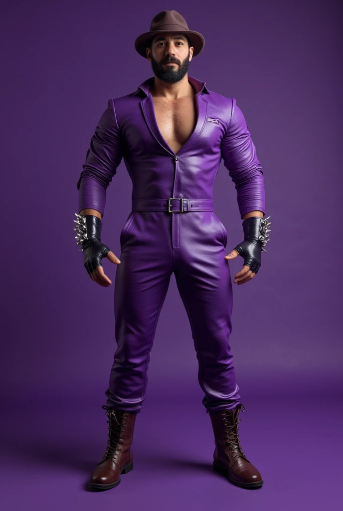 Fullbody standing picture of white Handsome muscular nude horny sexy gay man wearing skinny tight shiny purple latex ripped tights, shiny black Disconnected Pompadour oiled hair style, blue eyes, shiny varnished brown shoes, brown belt, red lip, six pack, chain, tattoos, horny, cum shot, sperm, milking penis, very big penis, very big testicle, shiny oiled skin, orgasm, oversexed, masturbation, standing at white lighting show room.