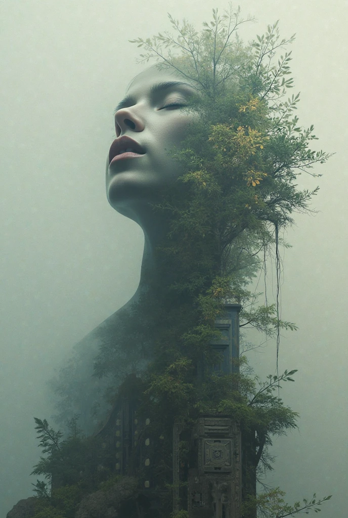 Make a double exposure design with 2 photographs