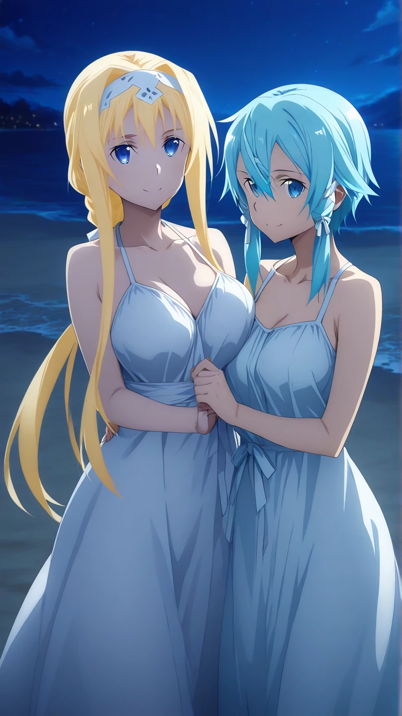 (masterpiece, best quality:1.2), 1girl anime, 独奏, original hair color, original hair style, original dress, sexy bikini, grabbing the breasts, blushed face
