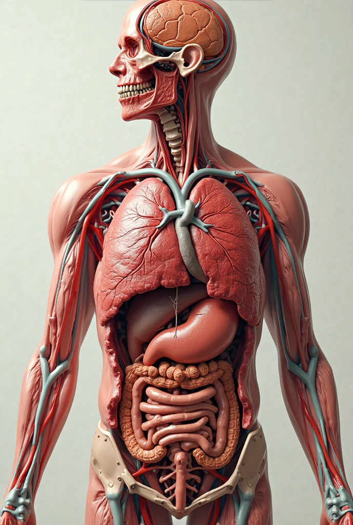 a detailed hyperrealistic human anatomy torso with partially transparent skin, revealing organs, muscles and skeletal system, 1 person, medical illustration style, gold abstract mandalas, petals blending seamlessly, neutral background, best quality, 8k, photorealistic, physically-based rendering, extreme detail description, studio lighting, sharp focus, ultra-fine painting, vivid colors gold brains, sandstorm