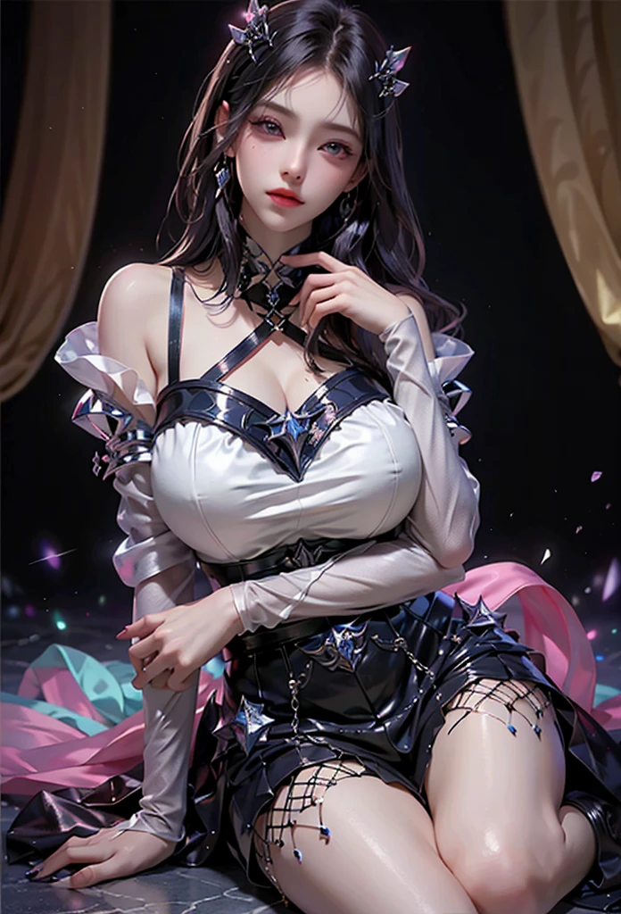 Princess, Western-style, cute, 20 years old, fair skin, white eyes, dress, night, hands clasped, stained glass