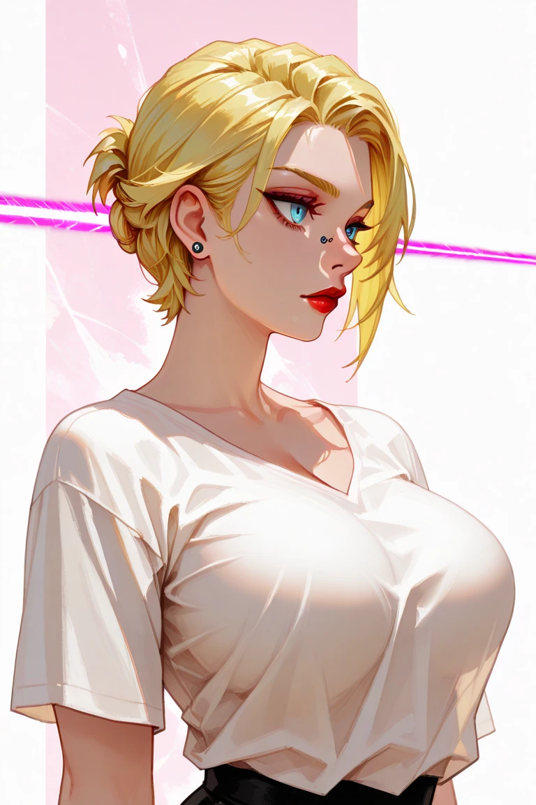 score_9, score_7_up, 1girl, solo, kugisaki nobara, best quality, portrait, dark background, gradient background, large breasts, cleavage, photoshoot, highres, kinky, attractive, makeup, femme fatale
