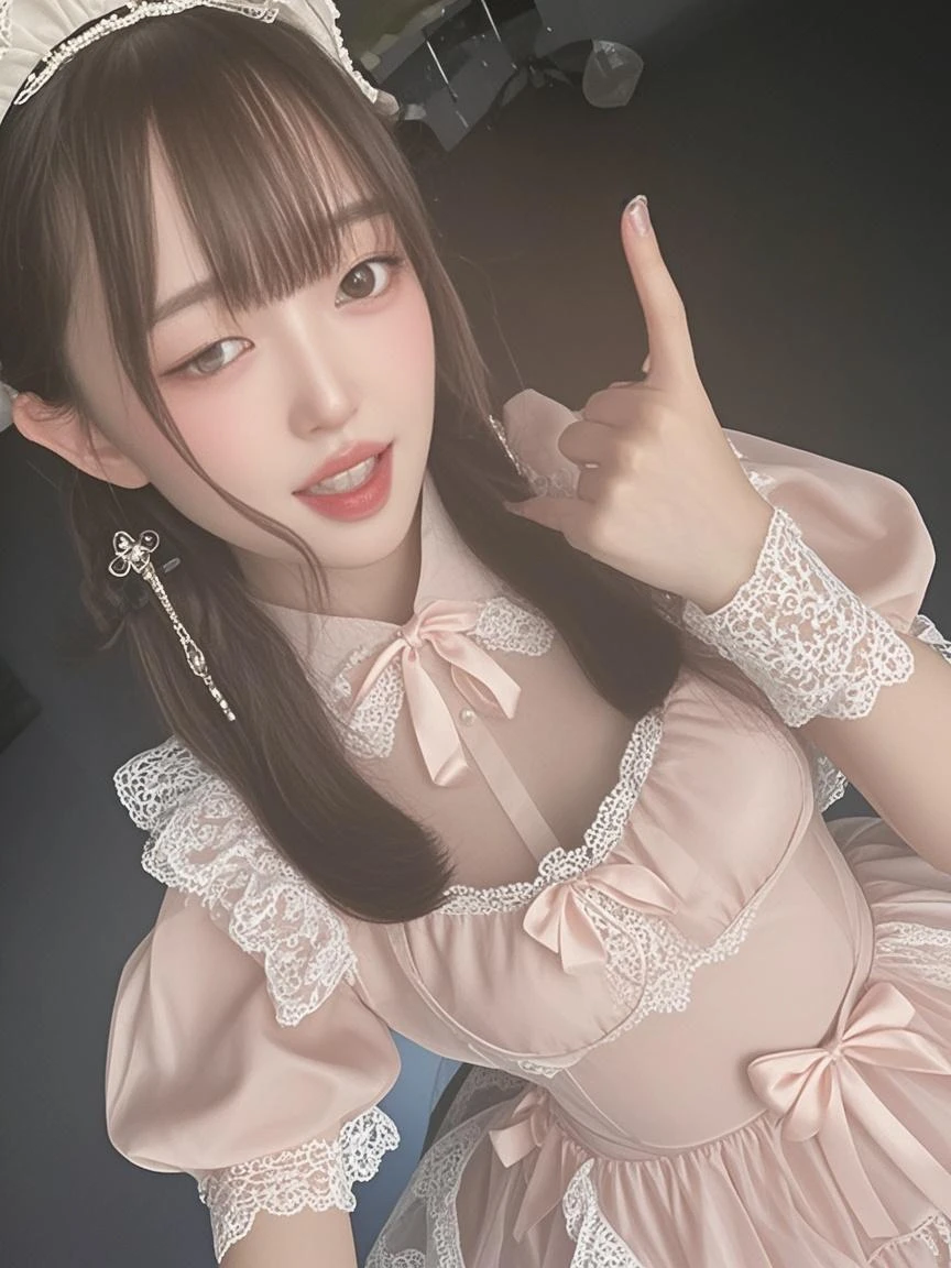 Japanese cute girl licking ice cream, (((licking ice cream))), ponytail hair, thick lips, elementary school age, very young girl, (((huge breasts))), (((realistic))), (((High resolution))), (((anatomically correct)))