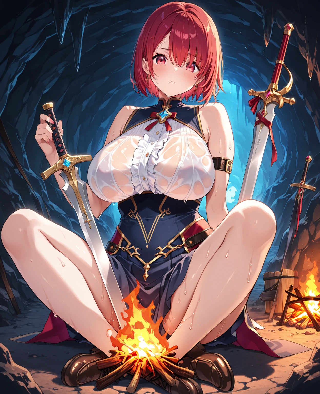 (((sex))), (((vagina))), One teenage girl, One Man、(((penisがvagina内に))), (((Short Hair ))), No fixes, Voice of the Heart, Feeling Face, blush、Composition from the front、(((Brown Hair)))、twintails、(((Sweat)))、(((looking at the camera)))、(((orgasm face)))、(((cowgirl position)))、(((girl on top)))、spread legs, legs up、Bright colors、girl riding on top of man、small breast、sweat、(((drool)))、steam、tear up、blush、(((vagina内射精)))、pussy juice、trembling、(((Torn clothes)))、(((hair ornaments)))、(((blunt bangs)))、(((Red and silver armor)))、slouch、(((darkness)))、(((Fully visible boobs)))、open mouth 、Handcuffs、from below、bonfire、((Highest quality)), ((masterpiece)),(detailed),High resolution,Sharp focus,Perfect Face,{Best illustrations}, (非常にdetailed CG unity 8k wallpaper),(((Bright colors彩))),Official Art, shiny 肌,very shiny 肌,Shiny body,plastic glitter 肌,exaggerated shiny 肌,Glowing Skin, ((detailedなボディ)),((detailedな顔)),cum on body,cum on hair,cum on clothes,(((cum on breasts)))、A long red skirt、penis