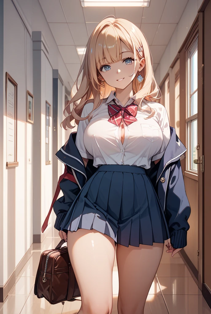 (Biologically correct limb count),Full body, including face,4K,Focus on the masterpiece face,Well-proportioned facial features,Delicate descriptive eyes,One beautiful woman,(Black Sailor Suit,red plaid skirt,Black Stockings),(smile),Looking down,Photos with white borders,Look away from the camera,National Library,walking,Walking up the stairs,looking back,(Two Girls)