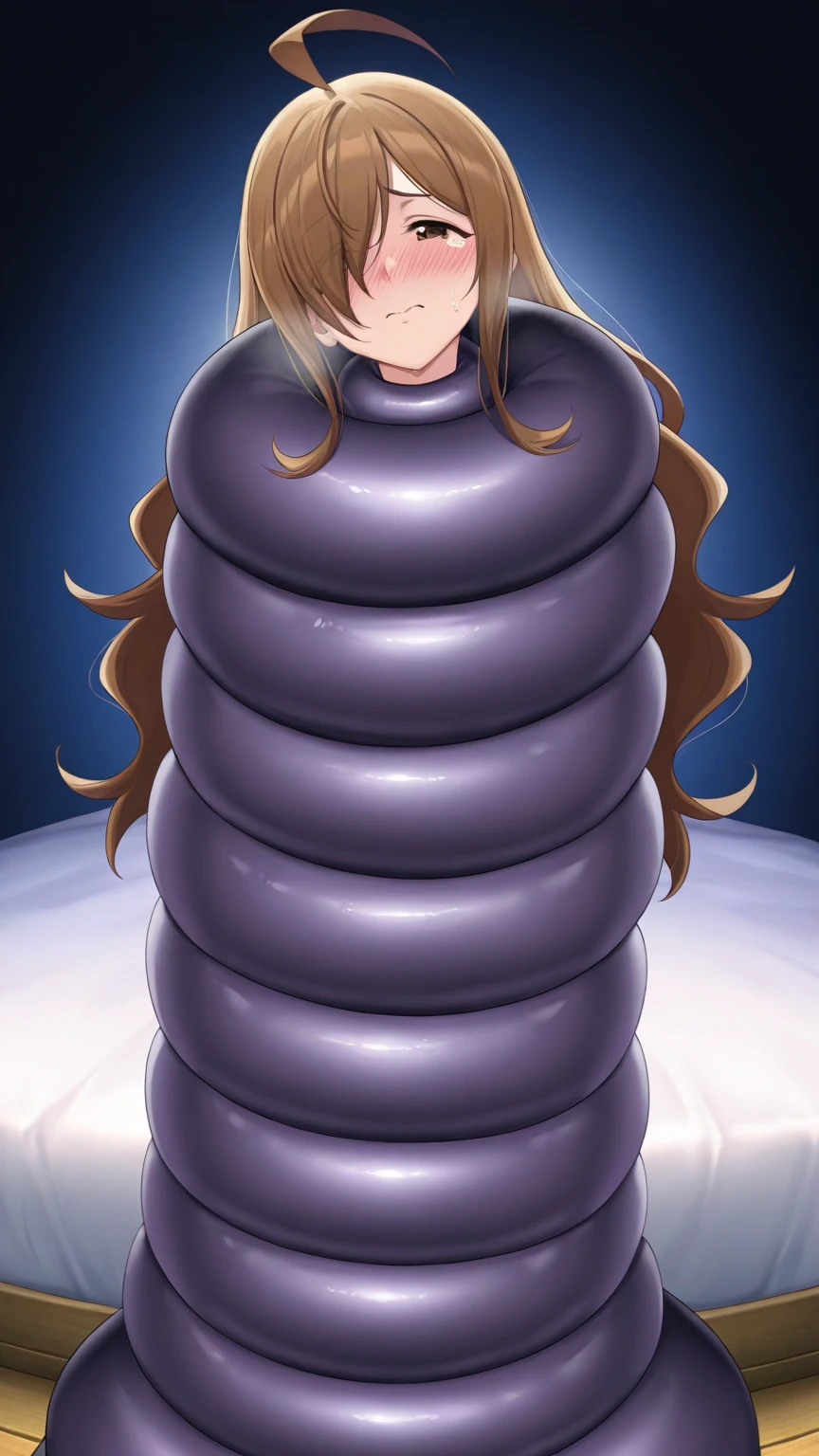 masterpiece, coils, snake, itsukinakano, itsuki nakano, breasts, bangs, blue eyes, hair between eyes, ahoge, red hair, star \(symbol\), hair ornament, star hair ornament, cute outfit,