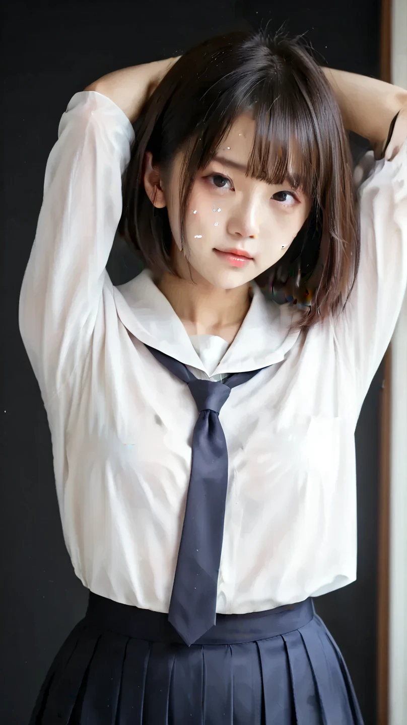 NSFW,4K,((Highest quality)),((masterpiece)),BREAK,((one girl)),(detailed),(in classroom),((One girl)),((perfect anatomy)),nsfw,((nude)),(naked),((19 years old)),((flat chest:1.6)),(stare at viewer with stern eyes:1.5),((one girl)),(bitting own lip:1.1),(angry:0.9),nose blush,(shamefull:1.2),(bob cut hair),(beautiful hair),surprised, ((beautiful realistic face)),((skinny:1.3)),Beautiful Japanese Women, Beautiful young Japanese woman,Young and adorable Japanese face,Gorgeous Young Japanese Woman,Japanese Girls,Girl cute beautiful face,Portraits of Korean female idols,Young and pretty Asian face,Cute natural anime face,Two cute faces,((finely detailed face)),((glistening eyes)),((glistening eyes )),((large eyes)),(( pretty eyes)),(detailed),Perfect Face,((One girl)), ((clear eyes)),((show nipples)),((beautiful skin)),((A bow tie)),don't wear anything ,(upper body),(Equal left and right eyes), (nsfw:1.5),(show nipples),(don't wear anything),(nipples facing upwards), correct arm, 