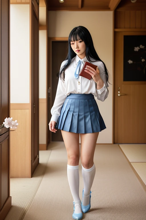 high school girl Knee-high socks Japanese tits
