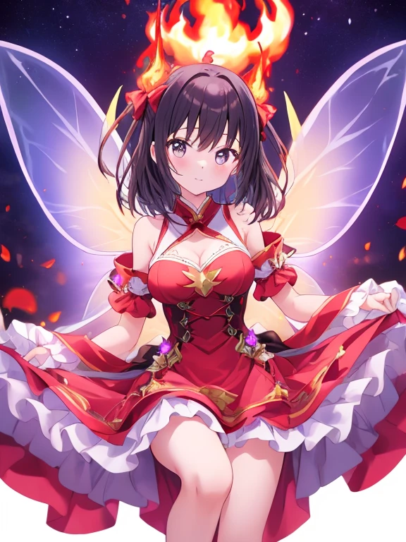 (masterpiece, best quality:1.1),
(ultra highres, ultra-detailed:1.2) ,Fictional anime cover art,title is"Carolina Reaper Girls",The hero in red,dynamic pose,(Glitter:1.5) ,