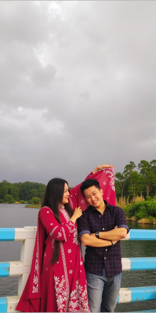 there is a man and woman sitting on a boat together, lovely couple, on a boat on a lake, on a boat, with lovely look, couple pose, in lake, romantic couple, candid picture, very very low quality picture, taken with the best dlsr camera, candid photography, on a lake, taken with sony alpha 9, connected with hanging bridge!!