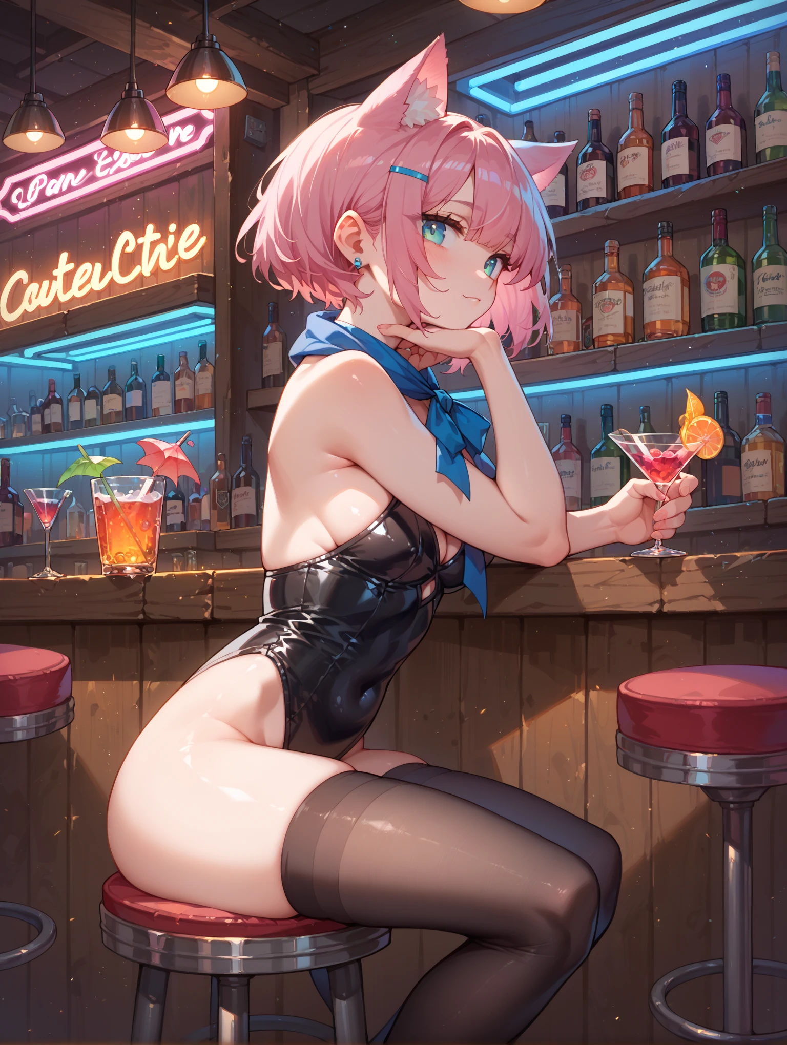Highest quality,masterpiece,Serve drinks,Restaurant,Erotic,Almost naked