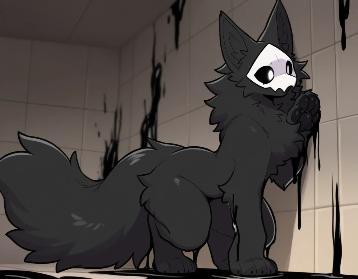 by zinfyu, detailed background, octavia \(helluva boss\), owl demon, grey body, red sclera, white eyes, white face, tail feathers, octavia goetia, female, solo, nude, naked, small breasts, detailed breasts, detailed vagina, pink nipples, standing in shower, water running, showing vagina,  legs spread, blushing, full body,
