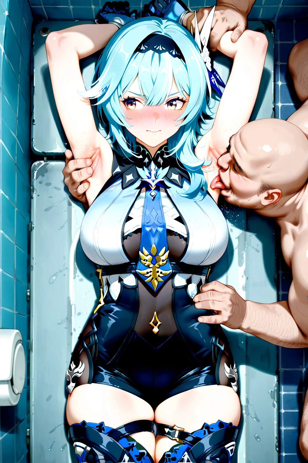 NSFW,masterpiece,Highest quality,High resolution,Super detailed,Sinon\(Sword Art Online\),Bare shoulders,Removable sleeves,Hand guard,leotard,Cape,Frilled mini skirt,gem, hair ornaments, Hair Clip,Thigh straps,Embarrassed,Expecting face,(Lust),(Estrus),(Ecstasy face),blush,Fantasy,inn,bedroom,(Middle-aged men),(Having sex),Insert,Creampie,,forcibly,(rape),Lying down,Spread your legs,aphrodisiac
