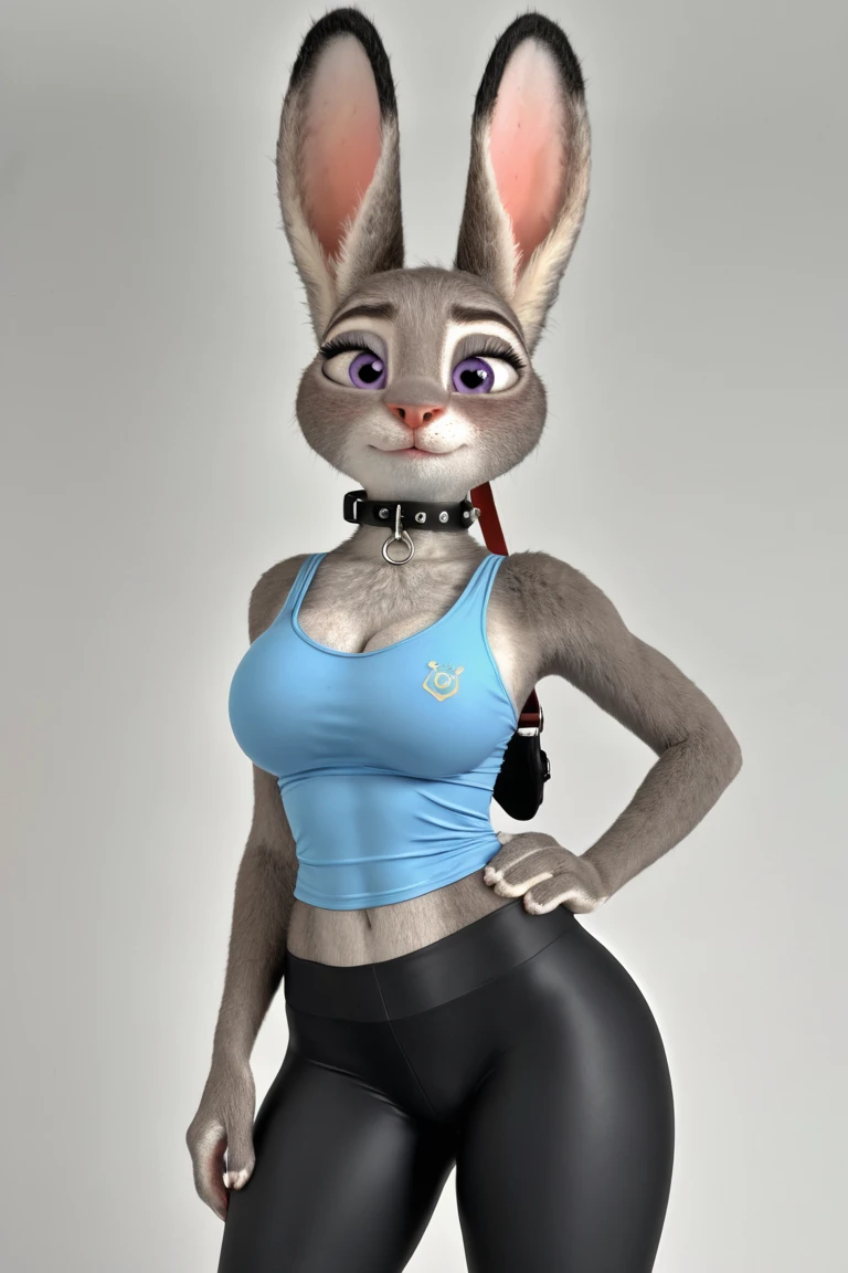 best quality,
masterpiece,
3D anime,
(((solo))),
(((1girl))),
(((Face is JudyHopps))),
(long ears like a rabbit:0.8),
Heir is in a ponytail style,
((Her eyes color is purple)),
7 head and body,
lingeries outfit,
The lower body is wearing a skirt,
underwear color is red,
mini skirt, 
two-piece lingerie,
brassiere,
Navel exposed,
(outfit is made of wool:1.4),
((body is gray with fluffy and fluffy)),
((skin is silver with fluffy and fluffy)),
portrait view,
background there is a secret room, 
(((Her gaze is slightly downward))),
((She is blushing in the cheeks)),
looking embarrassed,
((troubled expression))