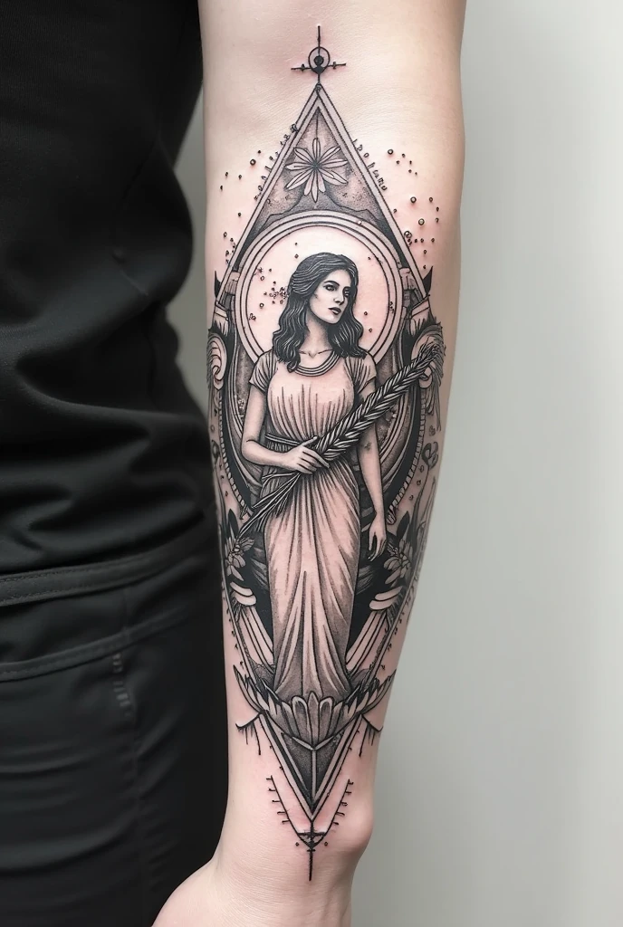 Zodiac virgo, arm tattoo for men, simple
