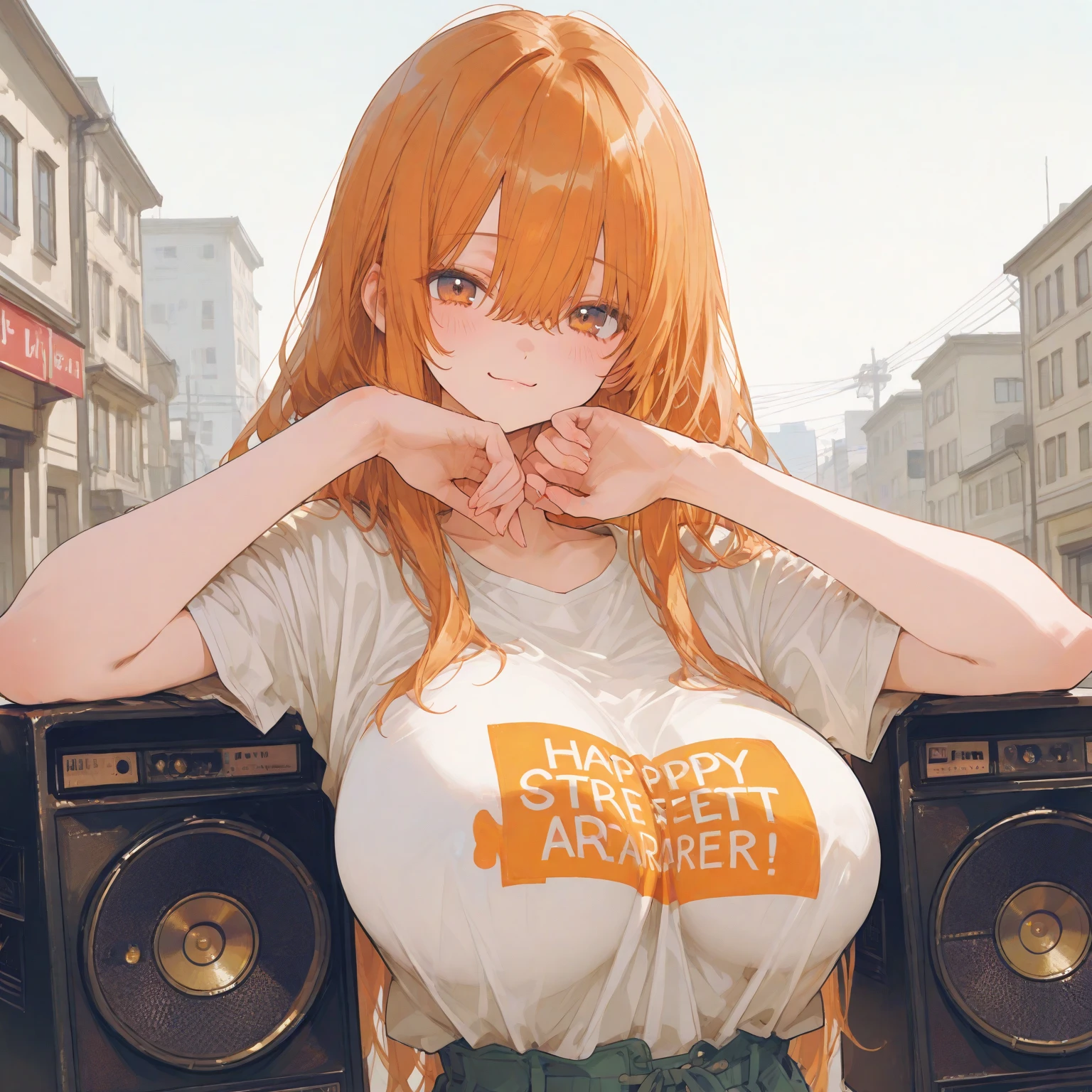 masterpiece, best quality, official art, Extremely detailed CG unified 8k wallpaper, Detailed background, (Guido Daniel (Guido Daniele) Handmade), (Detail fingers), (dynamic angle), 1 mature girl, (curved), (Selfie:1.12), Permanently installed, (lean forward:1.12), (victory gesture:1.12), (Shopping bag hanging on arm:1.12), (white blouse:1.13), (short sleeves), (Denim shorts:1.13), (red ball cap:1.13), (long golden hair:1.13), (ahog:1.13), (hair intake:1.13), (green eyes:1.2), (one eye closed:1.12), open mouth, Smile, blush, (huge breasts), (hanging breasts), (earrings), navel, Willow Yao, skin shiny, (Tokyo subway station:1.12), (people), (crowd:1.11), red lace underwear