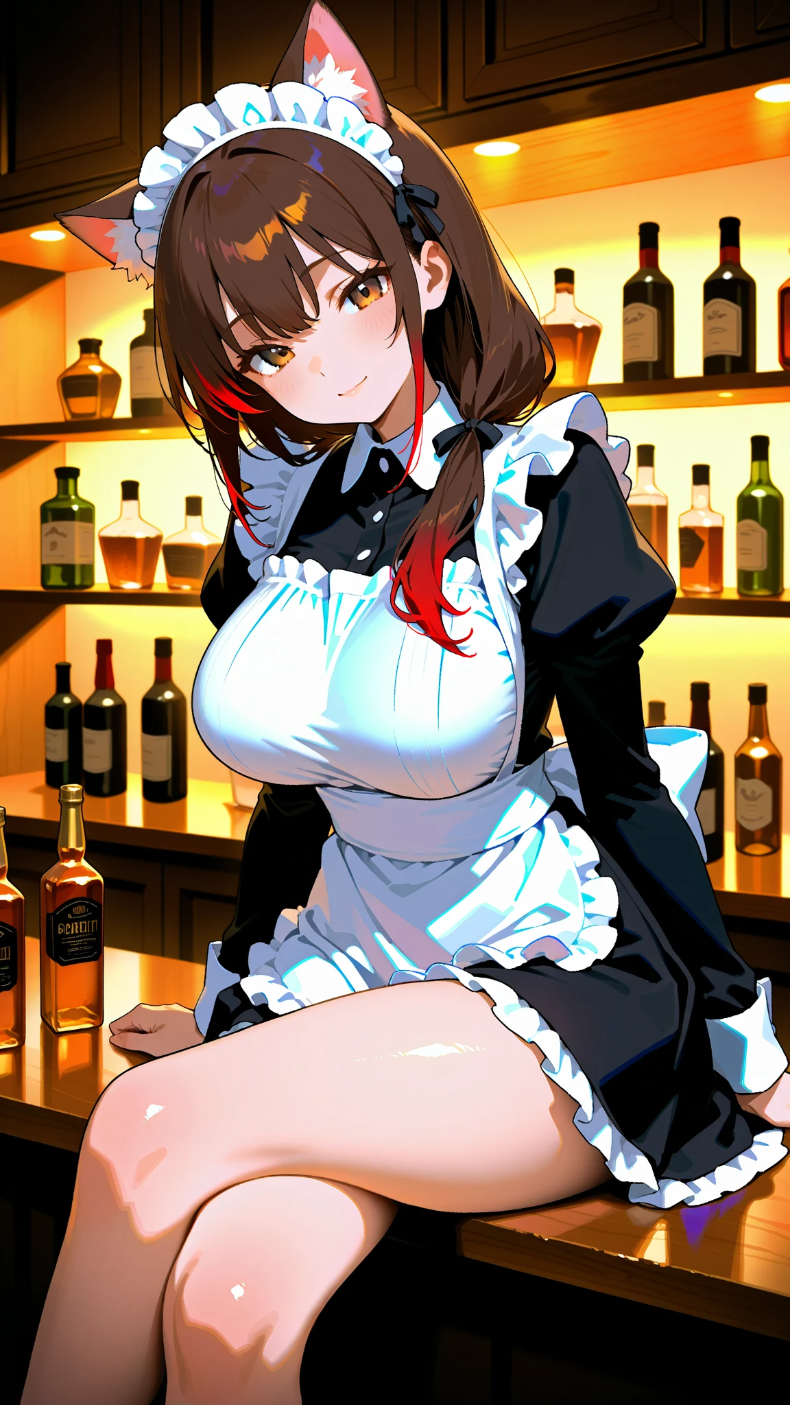 flawless,masterpiece,(male pov:1.2),pov hands, view from the bottom looking upwards
moody lighting,(unbelievably sexy takashirohiroko is drunk at work so her boss brings her to orgasm with his fingers  :1.3),hetero, large breasts,(sleezy bar:1.4),1girl (takashirohiroko, red hair, round green earrings, black playboy bunny waitress uniform, black thigh highs, garters, cleavage), 1boy,(grabbing_from_behind:1.4),(fingering:1.9),(groping:1.5),full_shot,cowboy_shot,(clothed male:1.5),(open_stance:1.2),holding_bottle, nsfw, (facial expression : orgasm, blushing)