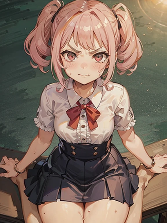 ((1 Girl))、Laughter、blush、shirt、のskirt、、((fun))（Small breasts）、Kirarhythm、hair、()、(黒いskirt:1.3)、bow, button, 襟の付いたshirt, Long sleeve, マイクロskirt, プリーツskirt、(Jacket)、 skirt, socks, Thighs, 白い shirt, Rest indoors, ((classroom:1.5))、 Breakwatch Viewer、skirtの破れ，(skirtを掴む:1.5)、 (Perfect hands, Perfect Anatomy)、(Squat:1.3),(Highly detailed white panties:1.3)、(Highly detailed panties:1.3)、、(skirt that rolls up:1.3)、(Full-fledged panties:1.5)、
