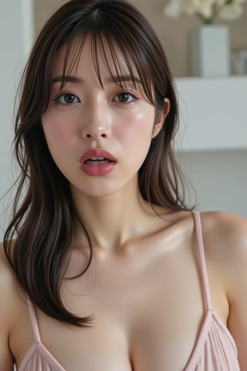beautiful young girl in lingerie, detailed face, long eyelashes, detailed eyes and lips, elegant pose, sensual expression, soft lighting, warm color palette, photorealistic, highly detailed, 8k, masterpiece